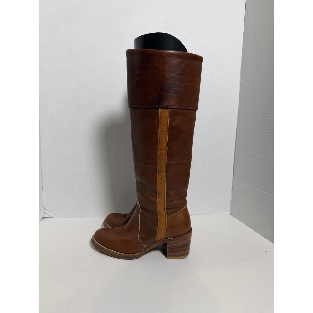 Vintage 1970's Frye Leather Cuffed Campus Boots -Women's 5